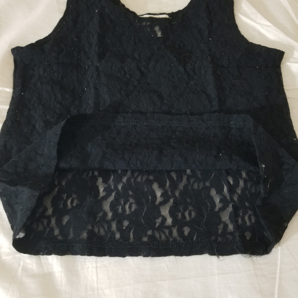 Express Black Lace Tank Top  Size Large